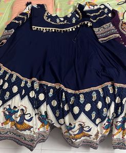 Navy Navratri Lehenga Choli Set - full s