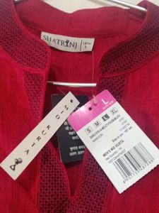 Vibrant Red full sleeves men's Cotton Kurta