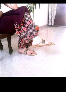 purple colour embroidered palazzo