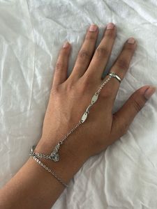 Chic Silver Chain Bracelet with Ring