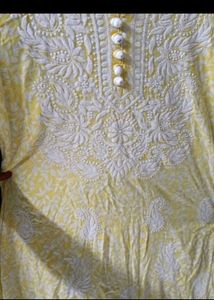 Yellow Chikankari Kurta
