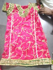 Beautiful Pink Embroidered kids khada dupatta