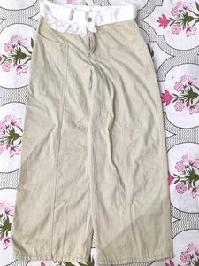 Stylish Lace Trimmed Khaki Pants
