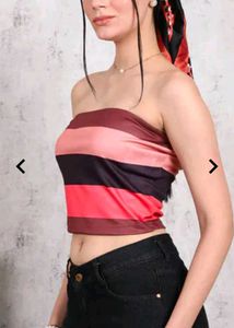 Nwe with tag Strapless Colour Block Stripes Crop