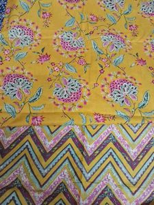 Vibrant Floral Print Cotton Fabric