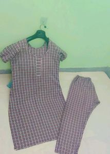 Classic Checkered Kurta Set
