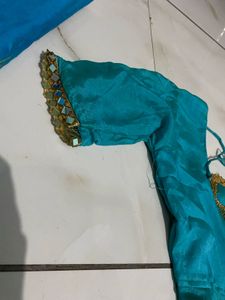 Elegant Teal Dupatta with Mirror Work
