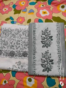 Unstitched Chanderi Dress Material - Floral Print