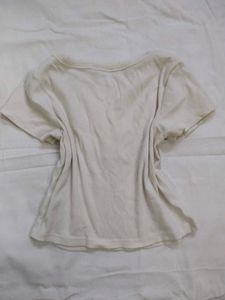 Cream Neck Top