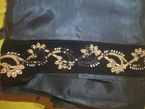 Grey Saree with Embroidered Border