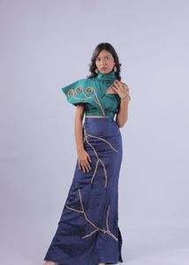 taffata silk designer co ord dress