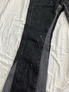 Stylish Black Paint Splatter Jeans