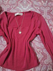 ZaraChic rose Long Sleeve Square Neck Top🎀🌷