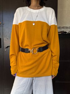 Color Block Ribbed Long Sleeve Top