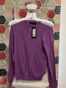 Purple Cardigan Sweater