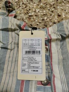 zudio Striped Crop Top with Buttons