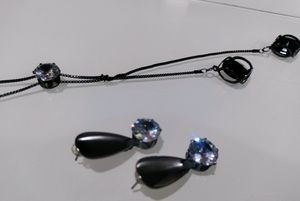 oxidised earrings And Chain