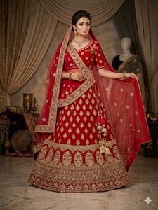Exquisite Red Velvet Lehenga Choli
