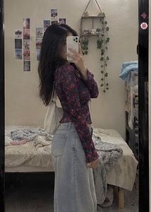 Floral Mesh Long Sleeve Top