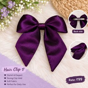 Stylish Green Silk Bow Hair Clip