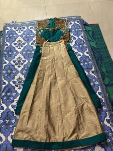 Elegant Green & Gold Embroidered Lehenga Set