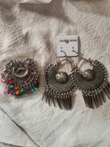 Boho Colorful Jhumka Earrings pack of two