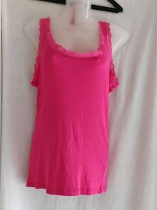 George Women's Pink Lace Trim Camisole