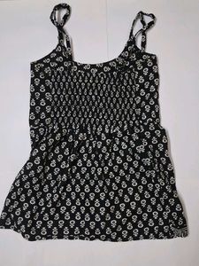 Cute Black &amp; White Print Cami Top