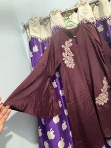 Maroon Coord set with Floral Embellishments