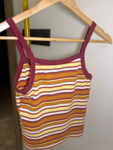 Airwalk Striped Crop Tank Top