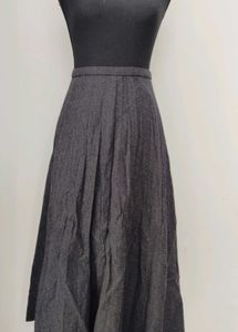 Pleated A-Line Midi Skirt