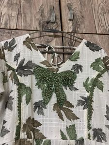Elegant Leaf Print Maxi Dress