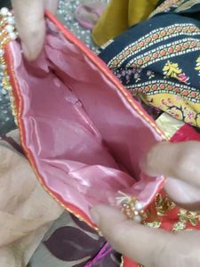 Red Embroidered Potli Bag