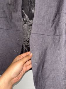 Grey Formal Crop Blazer (Size S)