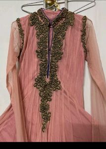 Elegant Pink Embroidered Anarkali Lehenga Choli