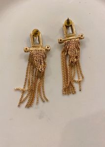 Glamorous Gold Tassel Earrings