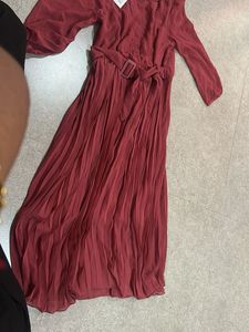 Sassafras Rose Pink Pleated Midi Dress