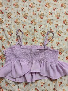 Cute Lilac Ruched Crop Top