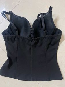Sparkly Black Embellished Bustier Top