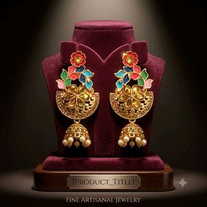 Exquisite Meenakari Jhumka Earrings