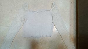 White Smocked Lace Crop Top