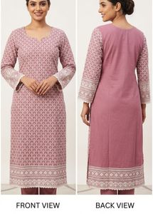 Elegant Printed Kurta with Lace