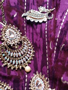 Exquisite Kundan EARRINGS and Maang Tikka
