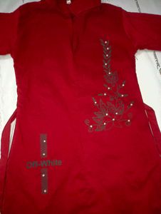Maroon Kurta with Bag