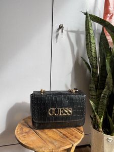 Guess Black Crocodile Handbag copy