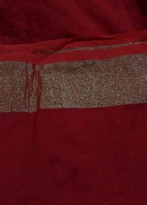 Red Saree with Golden Border