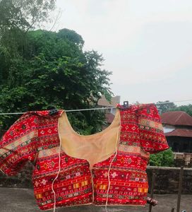 Red Bandhani Lehenga Choli Set / gopi dress