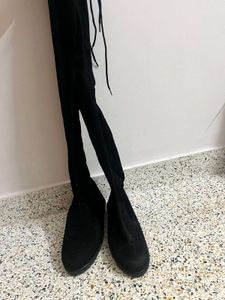 Black Suede Over The Knee Boots |
