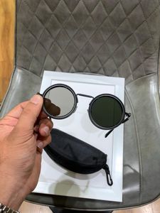 Round Black Sunglasses with Case