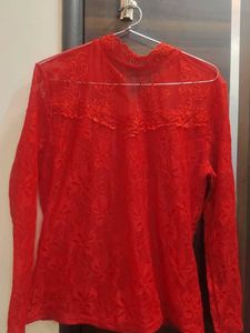 Elegant Red Lace Top